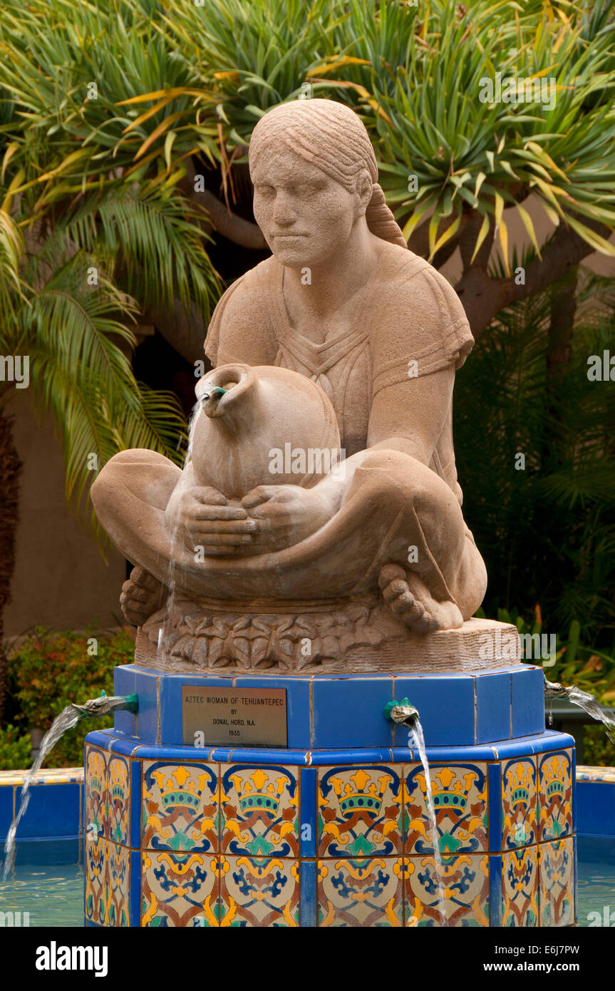 Frau von Tehuantepec Brunnen, House of Hospitality, Balboa Park, San Diego, Kalifornien Stockfoto
