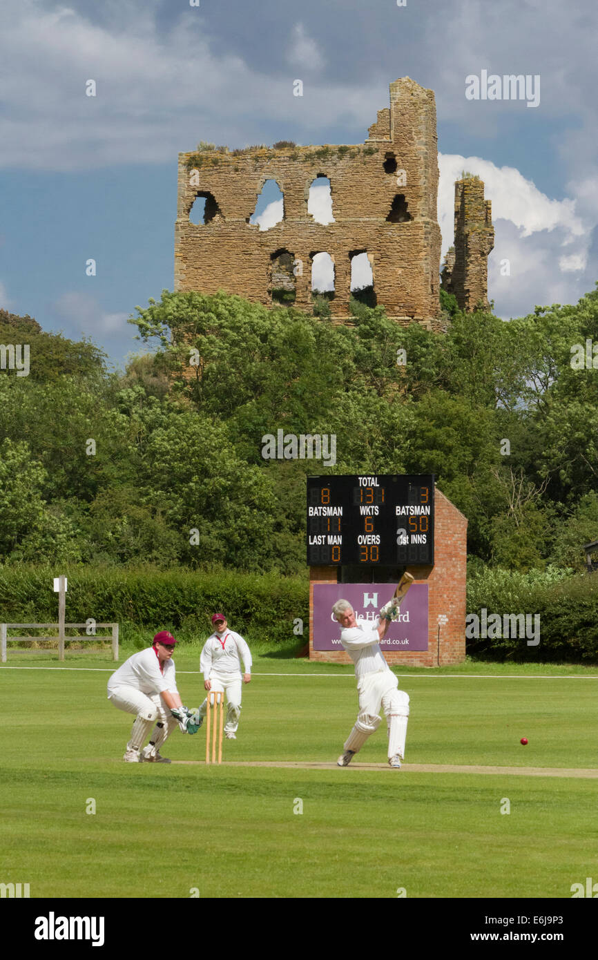 North Yorkshire Dorf Cricket match bei Sheriff Hutton England Stockfoto