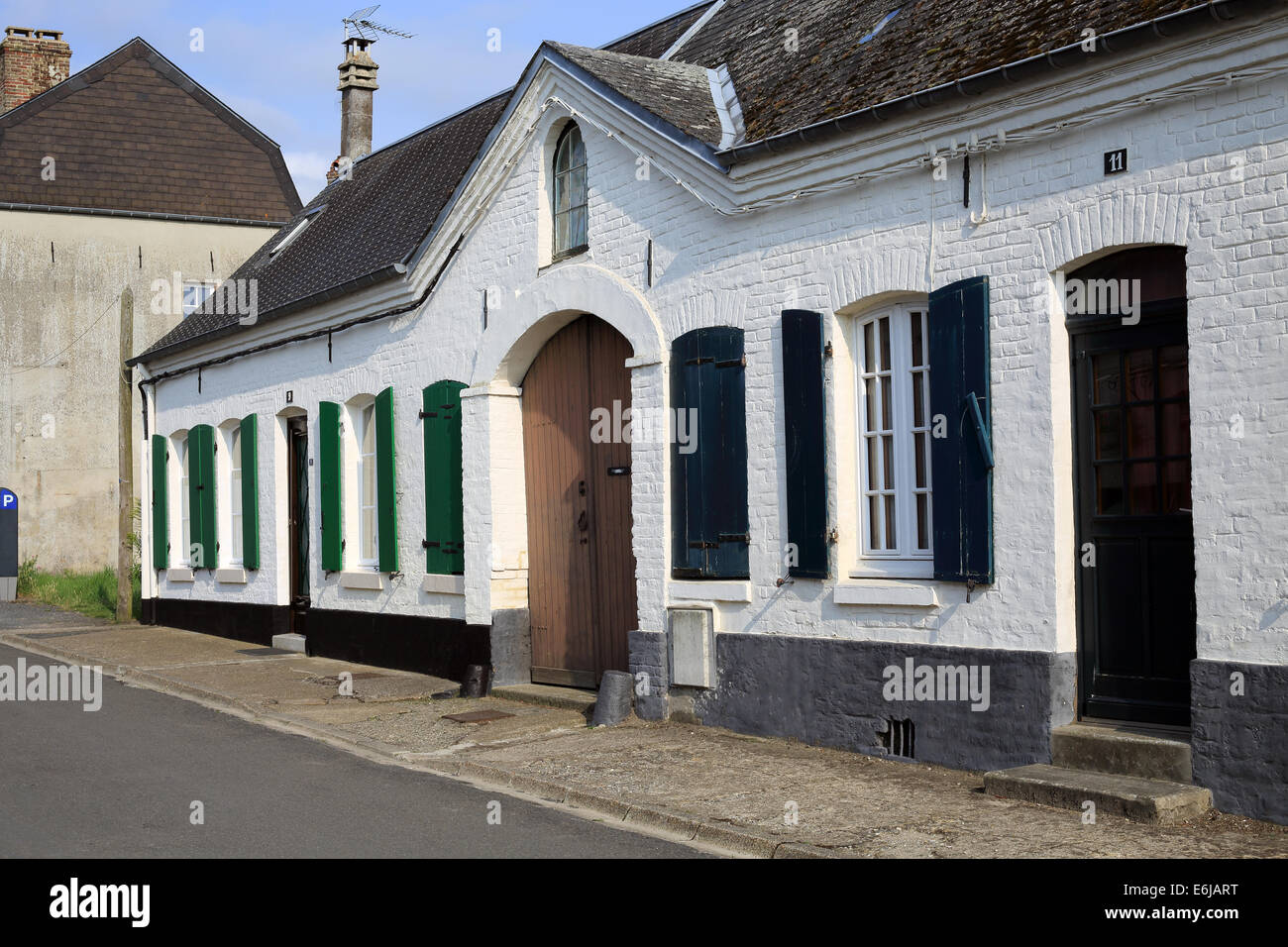 Rue de l ' Abbaye, St Valery Sur Somme Picardie, Frankreich Stockfoto