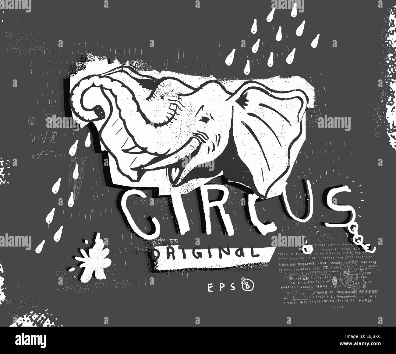 Symbolisches Bild eines Zirkus Elefanten Stockfoto