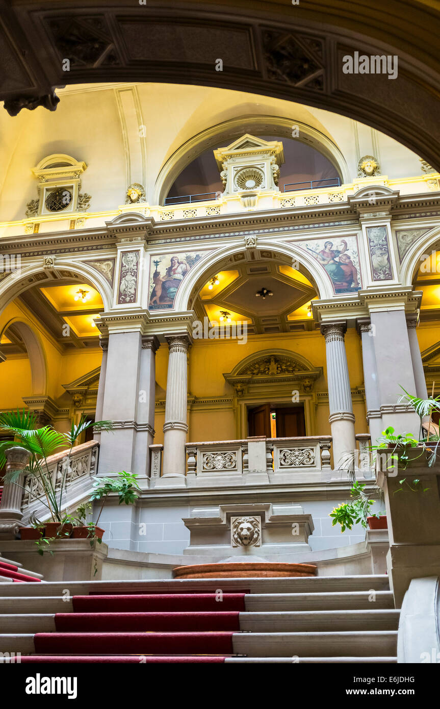 Palast der Rhein Straßburg, Palais du Rhin, Haupttreppenhaus, Interieur, Neustadt, Straßburg, Elsass, Frankreich, Europa, Stockfoto