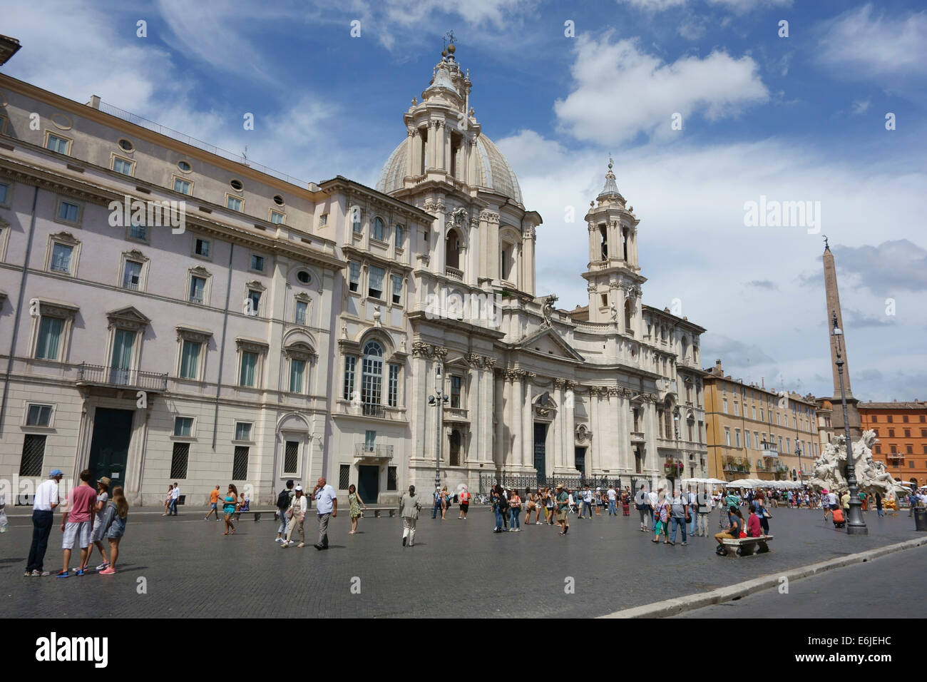 Piazza Navona-Rom und der Kirche Sant'Agnese in Agone Italien Stockfoto