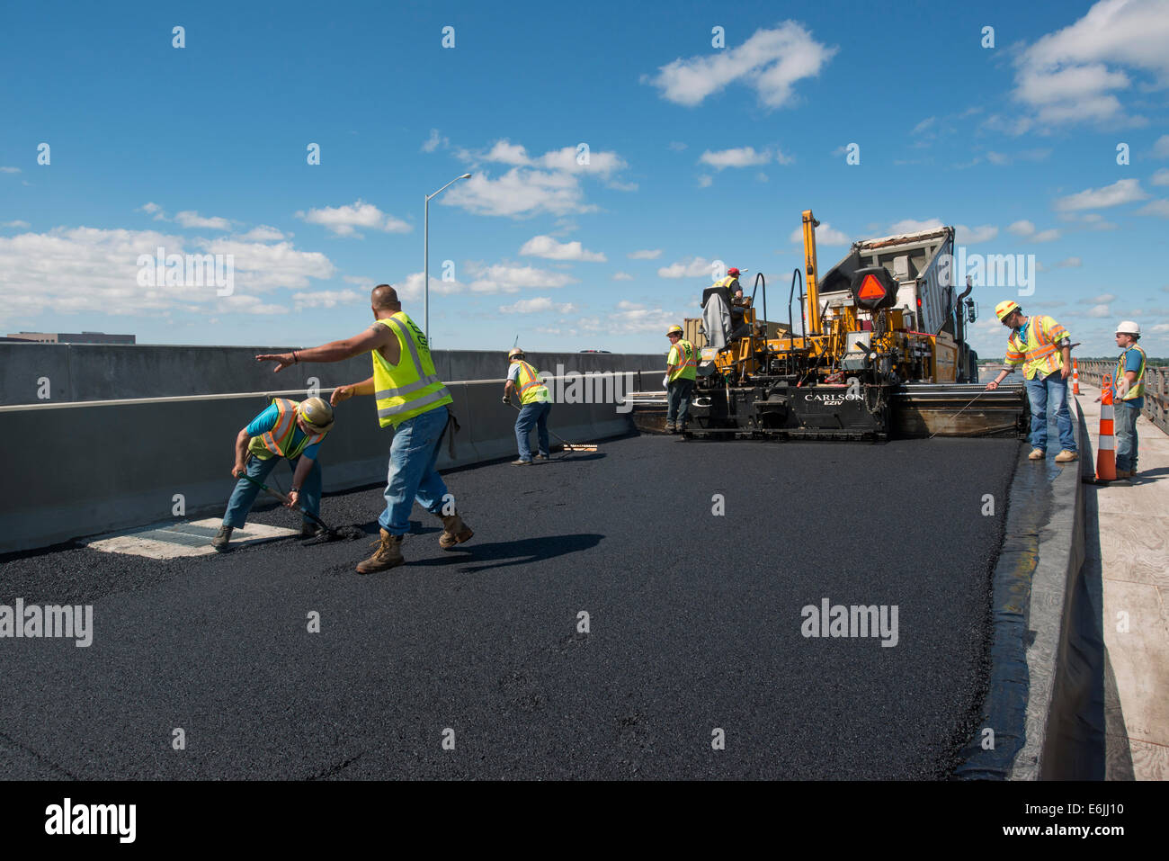 Überführung auf i-95 New Haven Hafen Crossing Projekt zu ebnen. Stockfoto