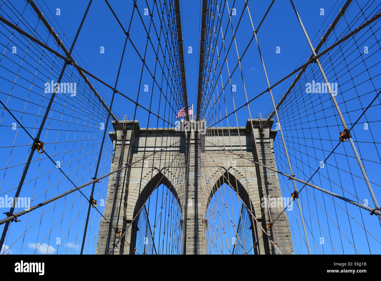 Die Brooklyn Bridge. Stockfoto