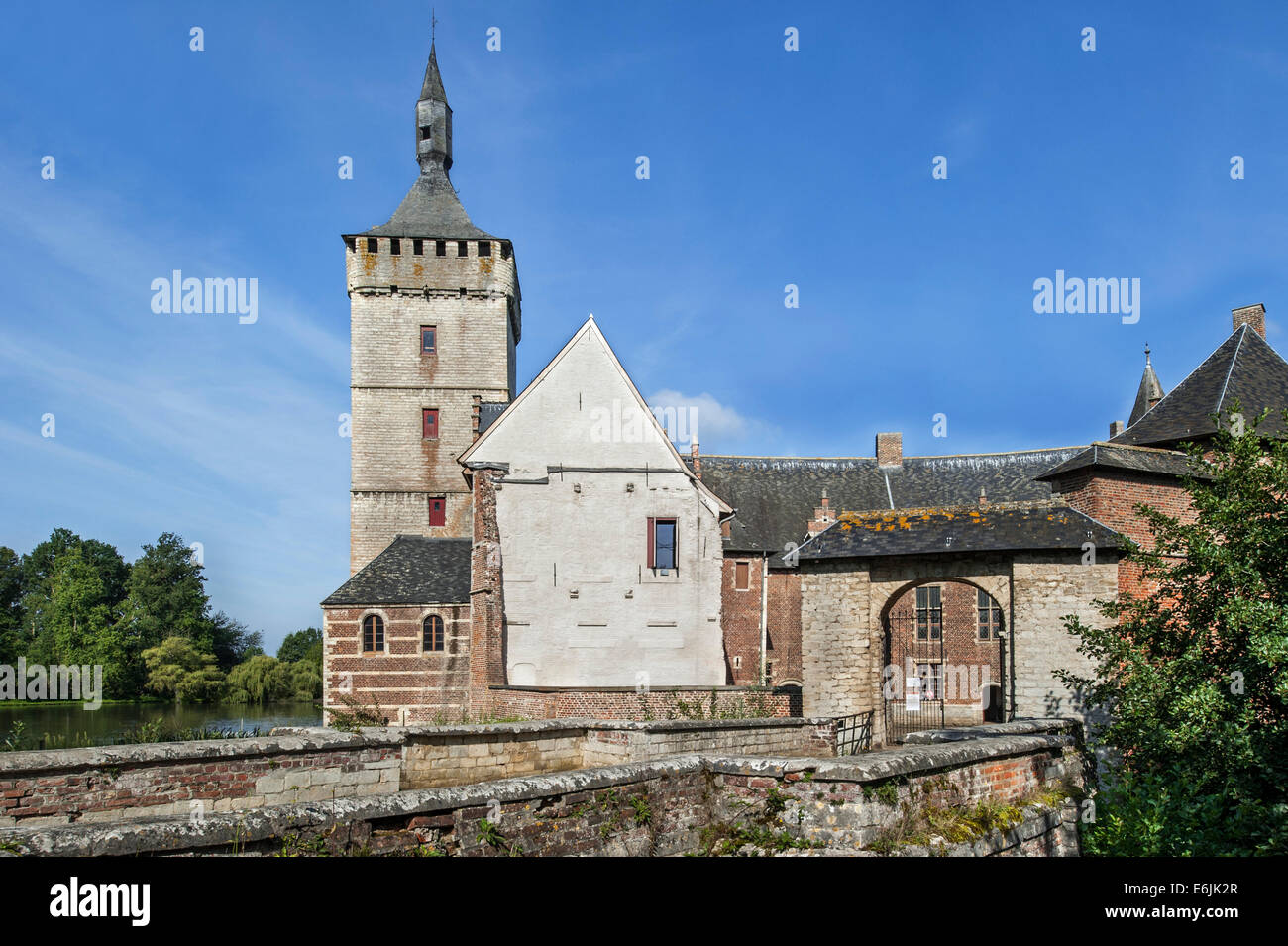 Horst Schloss sogar flämischen mittelalterliche Burg an Sint-Pieters-Rode, Holsbeek, Flämisch-Brabant, Belgien Stockfoto