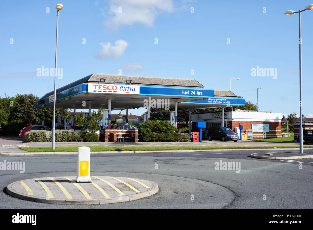 Tesco Tankstelle in Blackpool, Lancashire, England Stockfoto