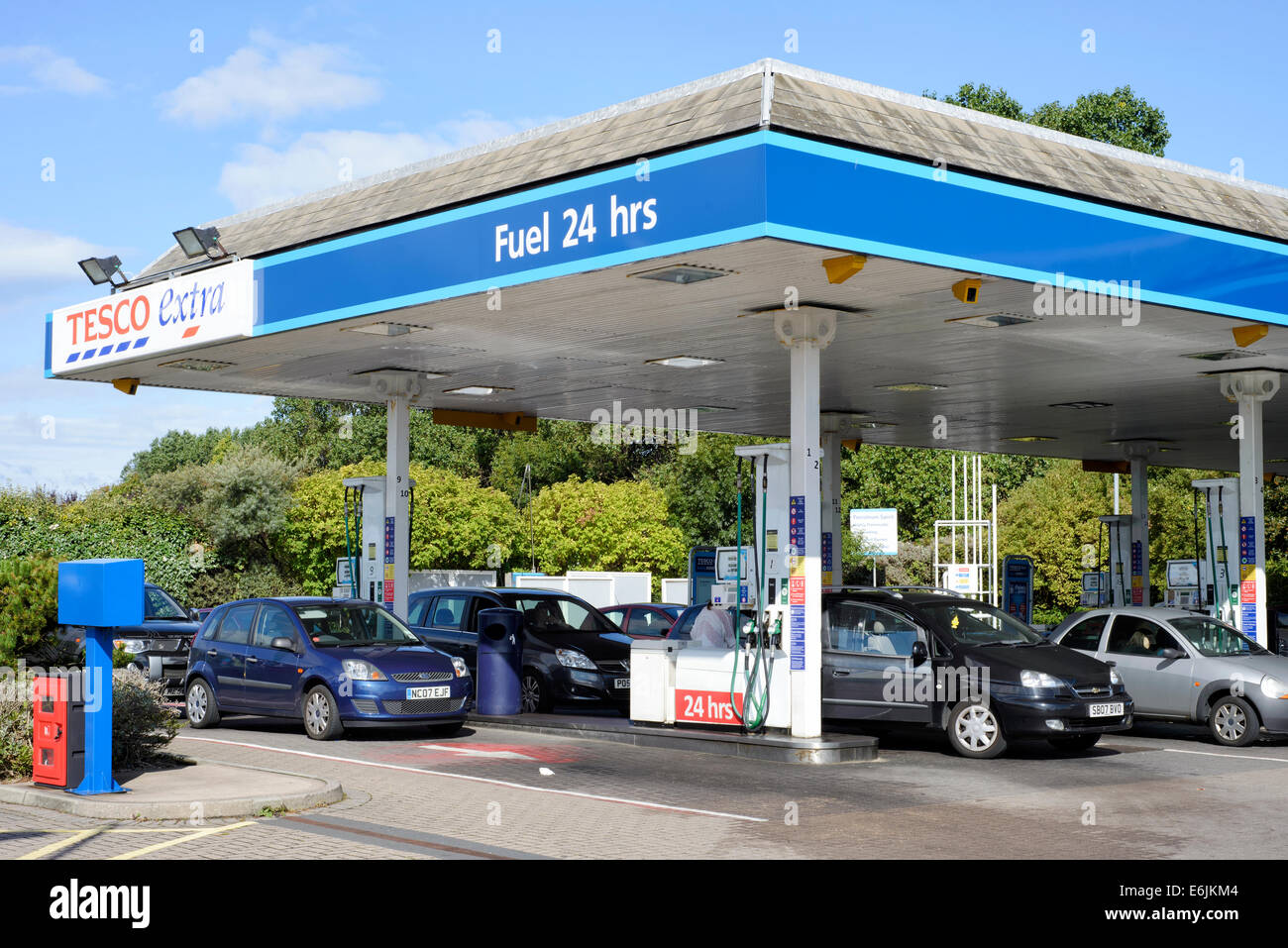 Tesco Tankstelle in Blackpool, Lancashire, England Stockfoto