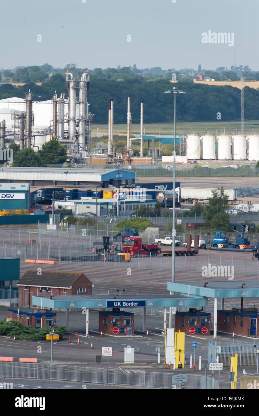 UK Grenzkontrollen an Harwich International Port in Harwich, England. Stockfoto