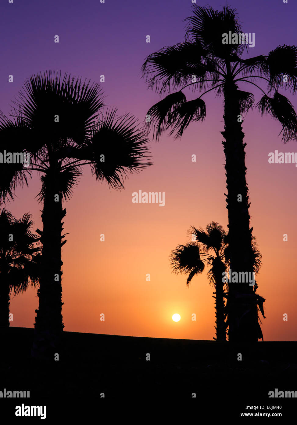 Sonnenuntergang über dem Atlantik in Agadir, Marokko Stockfoto