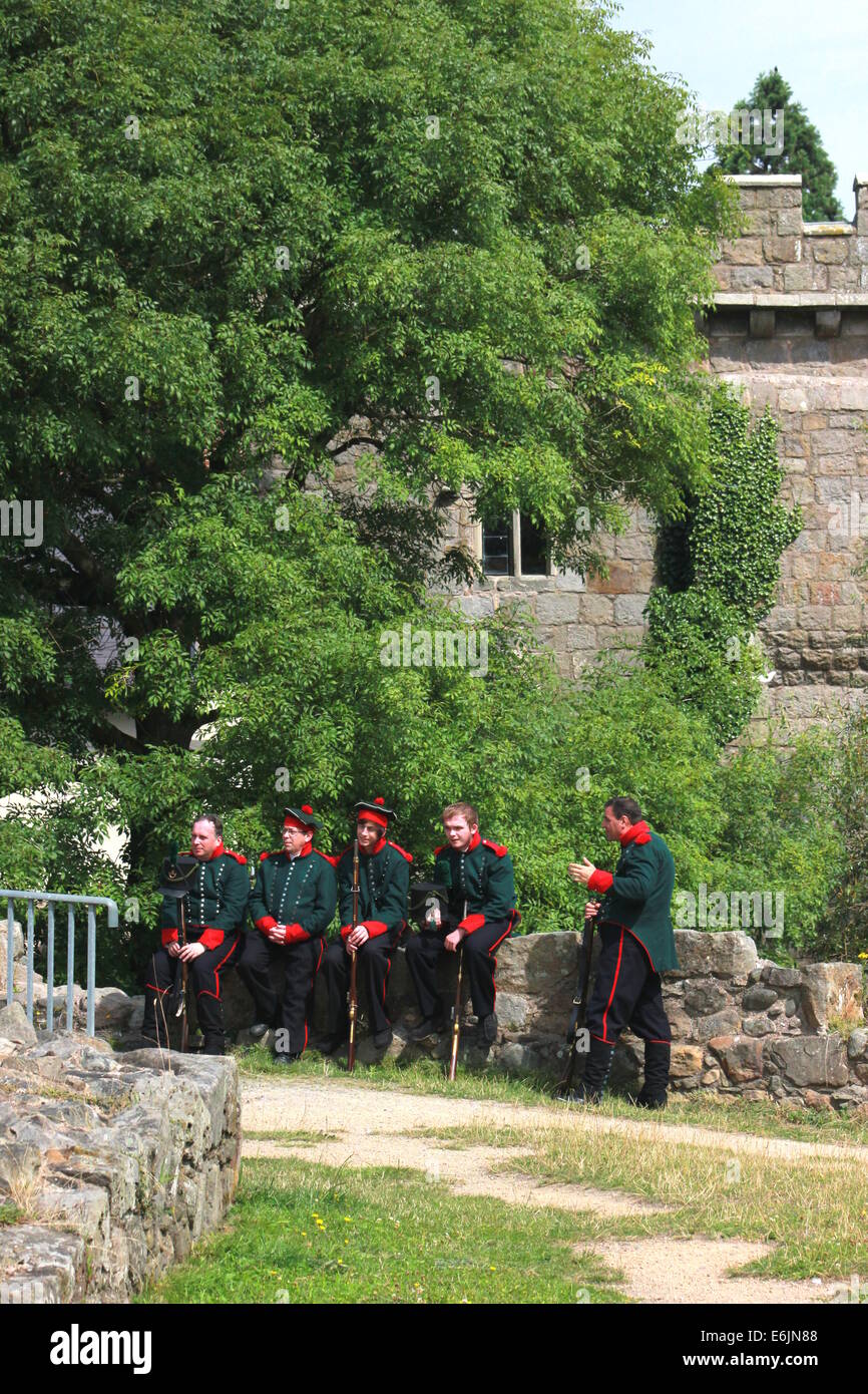 Napoleonischen Reenactor Whittington Schloss Stockfoto