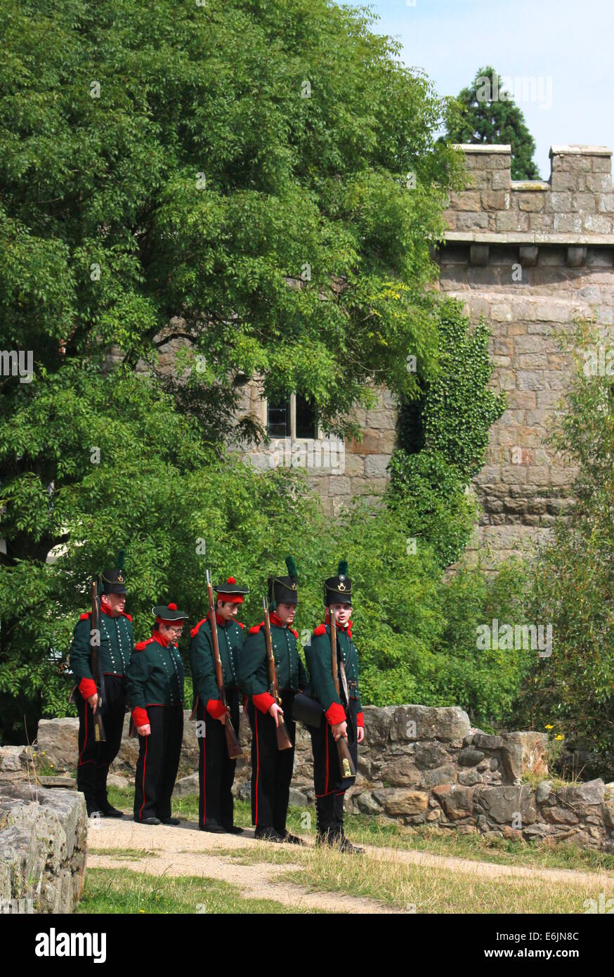 Napoleonischen Reenactor Whittington Schloss Stockfoto