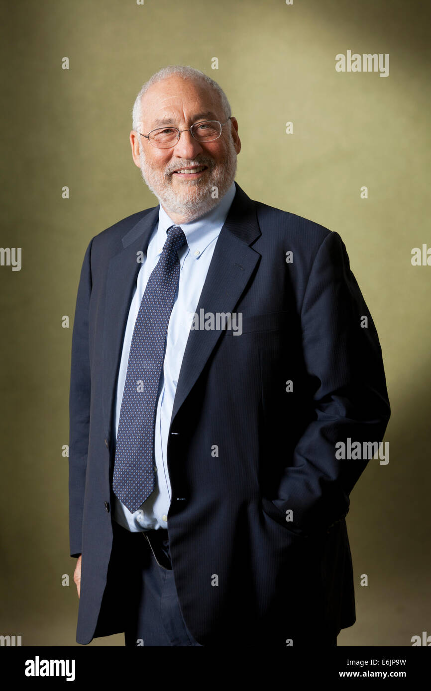 Stiglitz, Verfasser und Empfänger von der 2001 Nobel Erinnerungspreis in Wirtschaftswissenschaften an der Edinburgh International Book Festival 2014. Edinburgh, Schottland. Kredit-25. August 2014: GARY DOAK/Alamy Live-Nachrichten Stockfoto