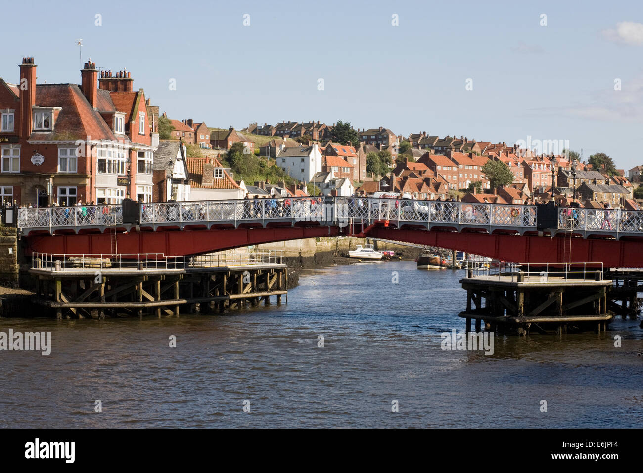 Whitby Swing Bridge, North Yorkshire, UK. Stockfoto