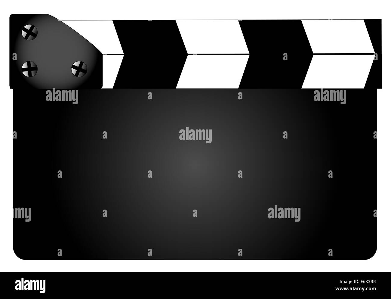 Eine typische Film-Klappe mit keine Legende isoliert auf weiss. Stockfoto