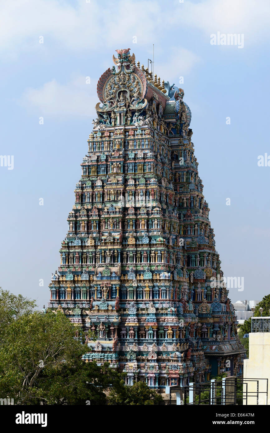 Meenakshi Amman Tempel, Madurai, Tamil Nadu, Südindien, Indien Stockfoto