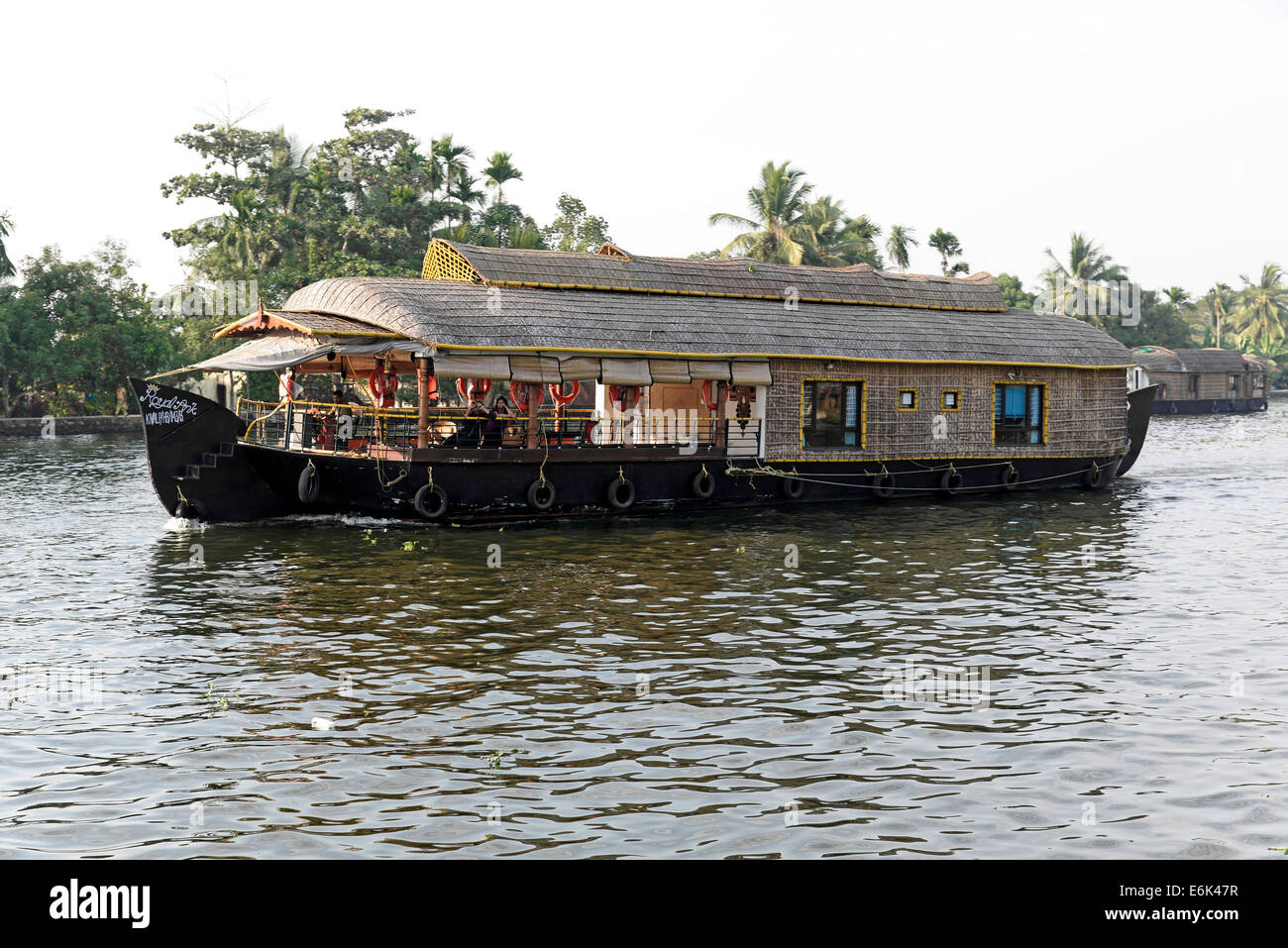 Hausboot, Backwaters, in der Nähe von Alappuzha, Kerala, Südindien, Indien Stockfoto