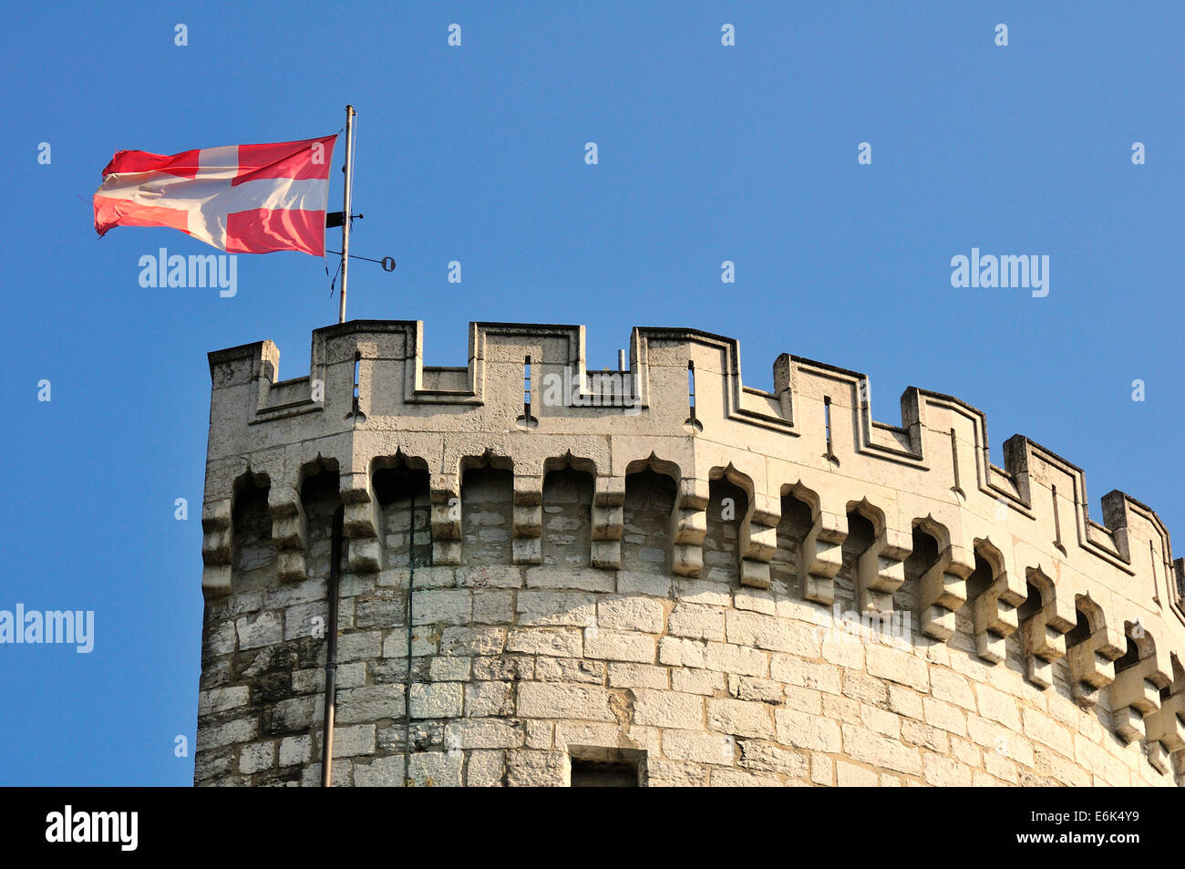 Wehrturm, Château de Chambéry, Chambery, Département Savoie, Rhône-Alpes, Frankreich Stockfoto