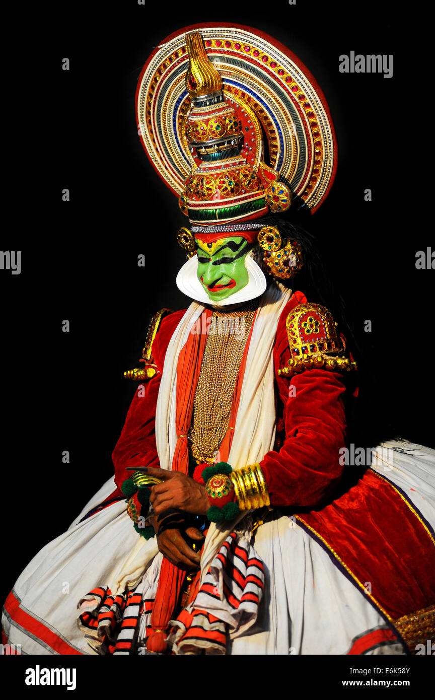 Kathakali, traditionelles Ritual Tanztheater, Varkala, Süd-West-Indien, Kerala, Indien Stockfoto