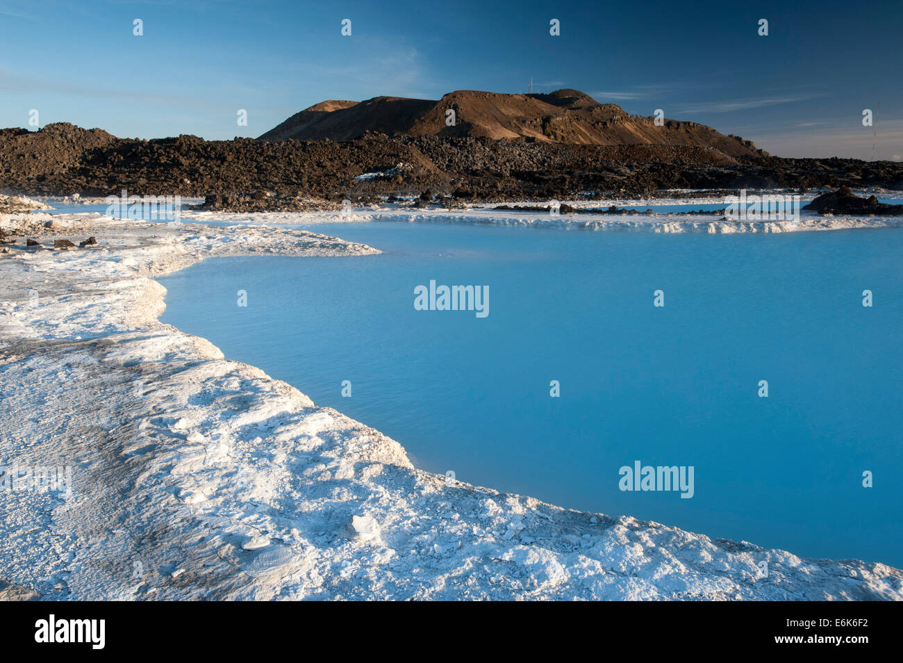 Salzwassersee, Blue Lagoon, Bláa Lónið, Reykjanesskagi, Island Stockfoto