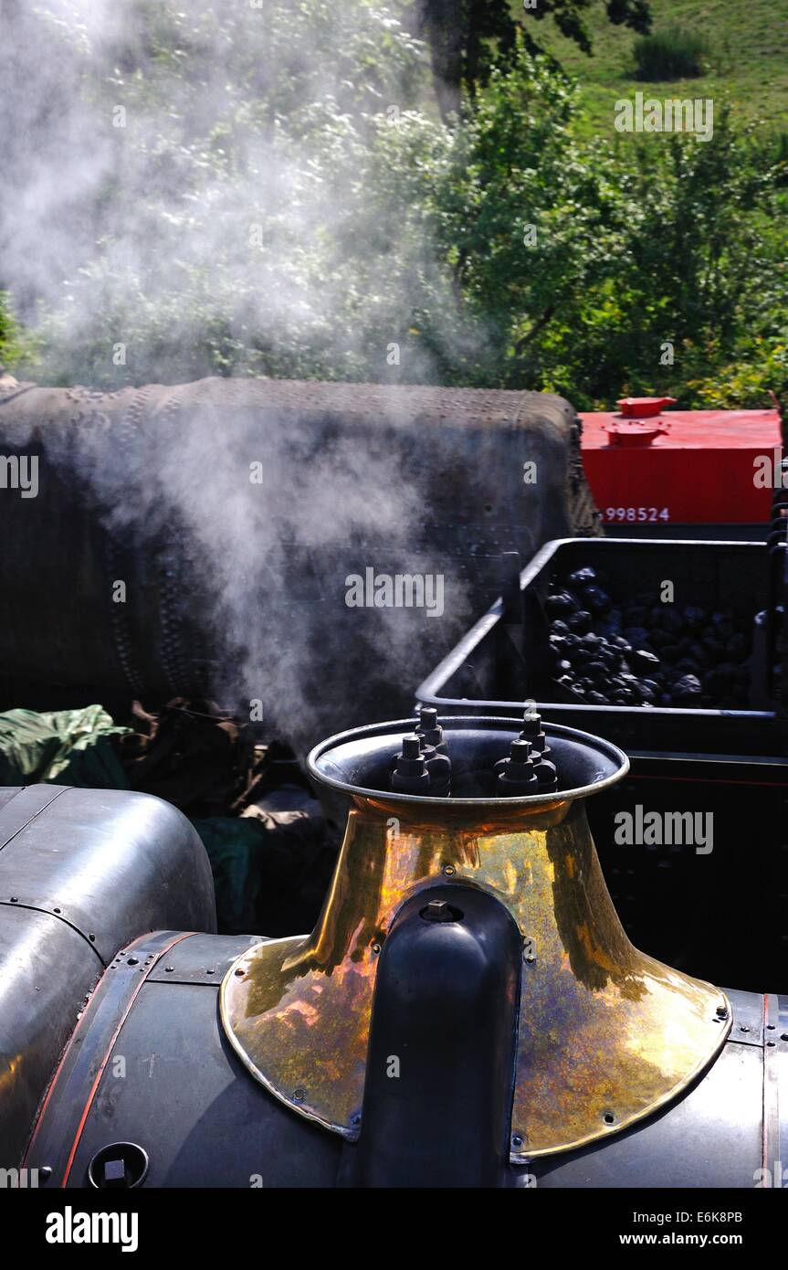 Dampf Lok 7800 Klasse 4-6-0 Erlestoke Manor Nummer 7812 zeigt das Sicherheitsventil Abdeckung, Bridgnorth, England, UK. Stockfoto