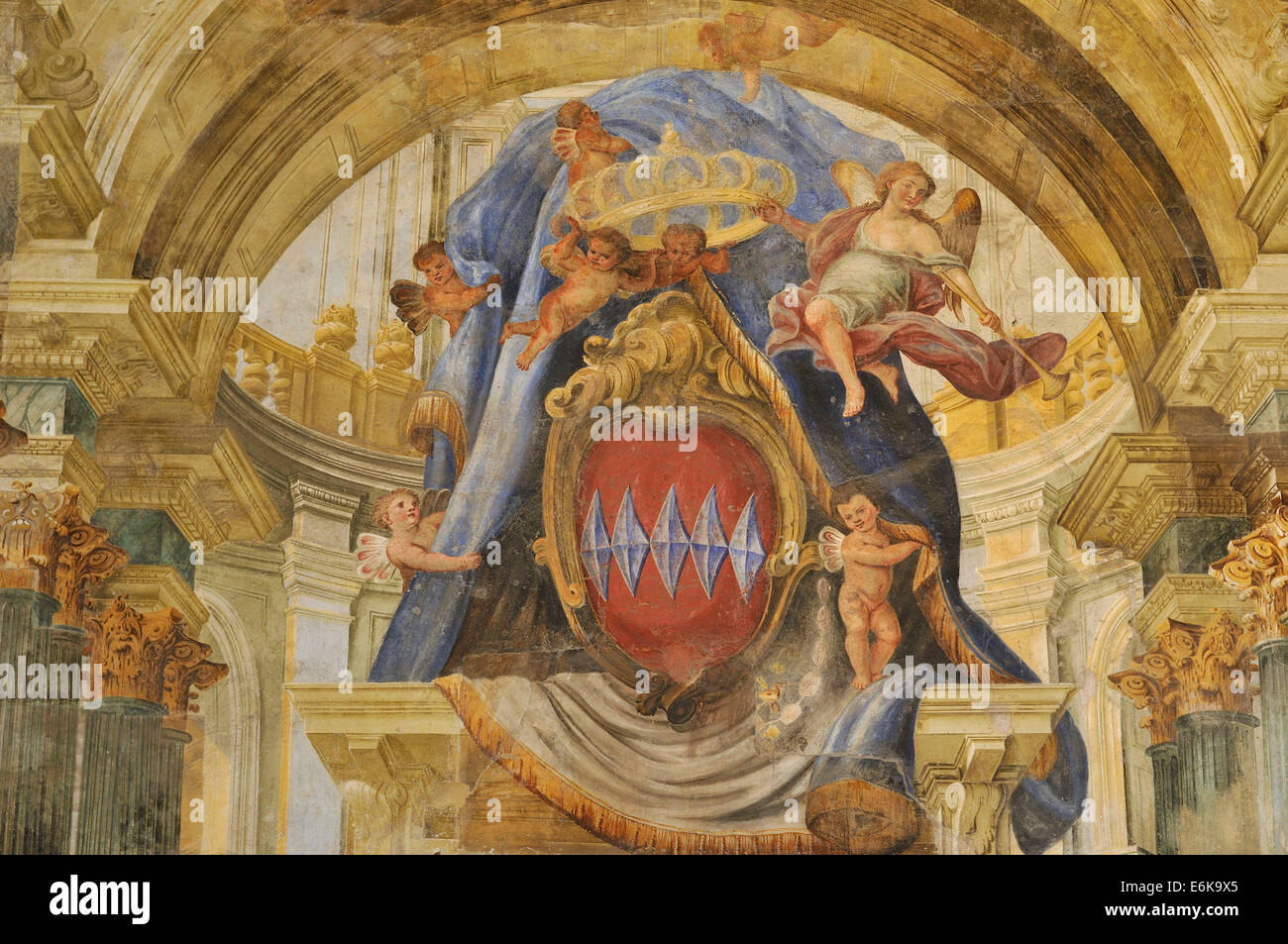 Fresken in der Sedile Dominova Sorrent Italien Stockfoto