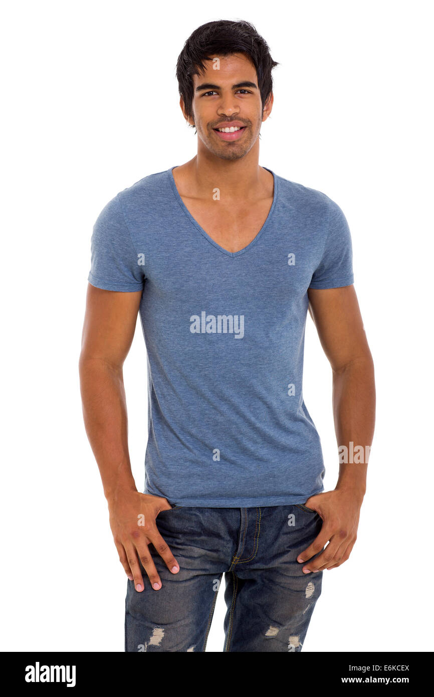 attraktive männliche indische Mode-Modell in die Kamera schaut Stockfoto