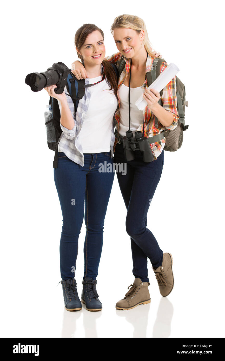attraktive Touristen posieren für die Kamera Stockfoto