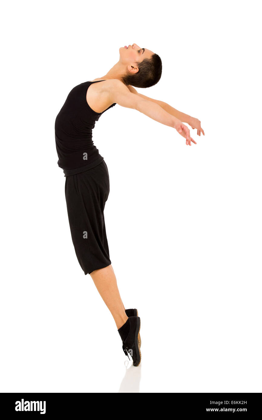 energetische Tänzerin auf Zehen stehen Stockfoto