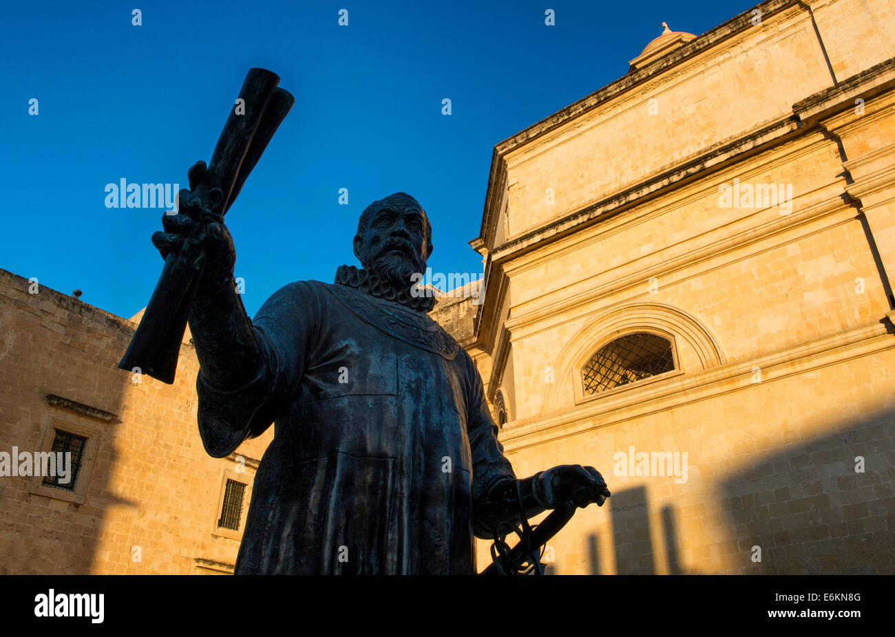Jean Parisot De Valette Statue, Valletta, Malta Stockfoto