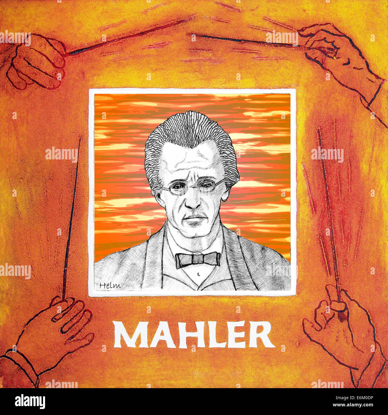 Gustav Mahler (1860-1911), böhmisch-österreichischer Komponist, Porträt Stockfoto