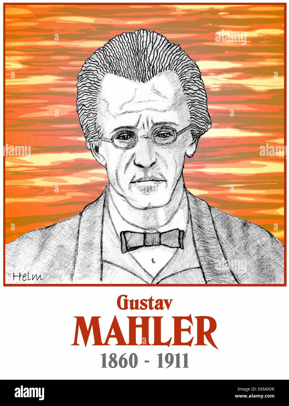 Gustav Mahler (1860-1911), böhmisch-österreichischer Komponist, Porträt Stockfoto
