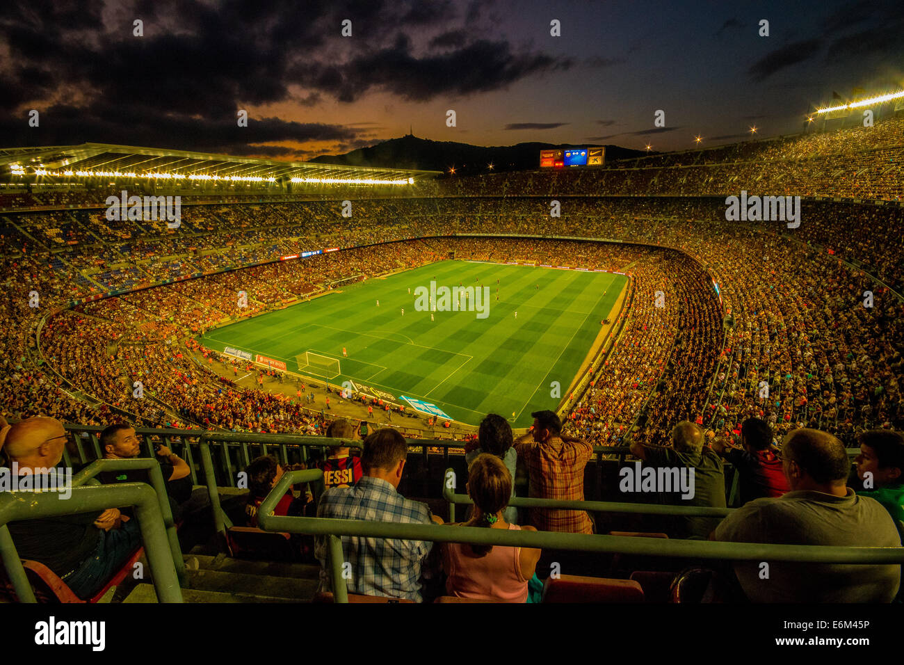 Blick auf das Camp Nou am Spieltag für Barcelona V Elche 24.08.2014 in denen das Spiel beendete Barcelona 3-0 Elche Stockfoto