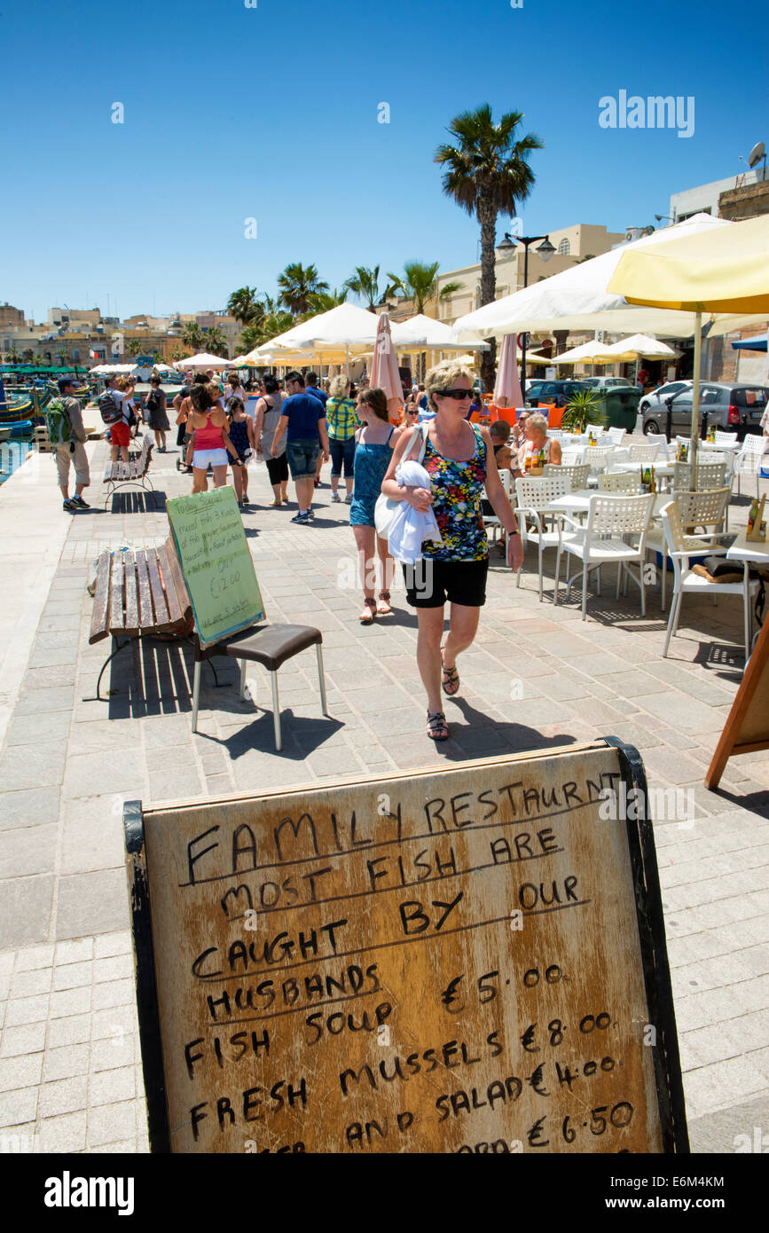 Marsaxlook, Malta, Café, Restaurant, Fisch, Stockfoto