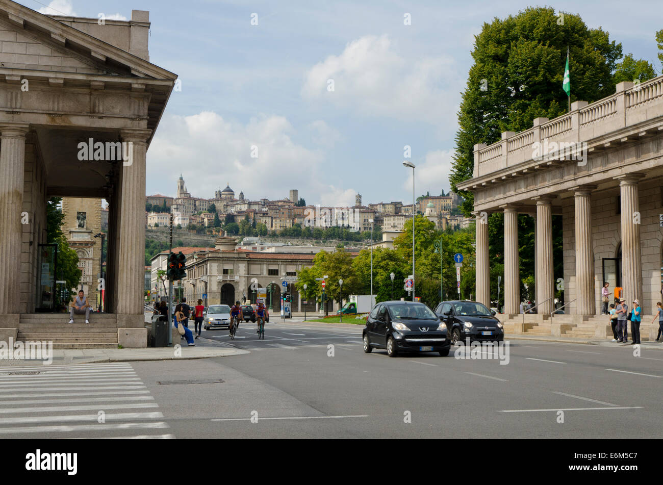 Bergamo Italien, Città bassa, Unterstadt an der Porta Nuova. Lombardei Region, Italien. Stockfoto