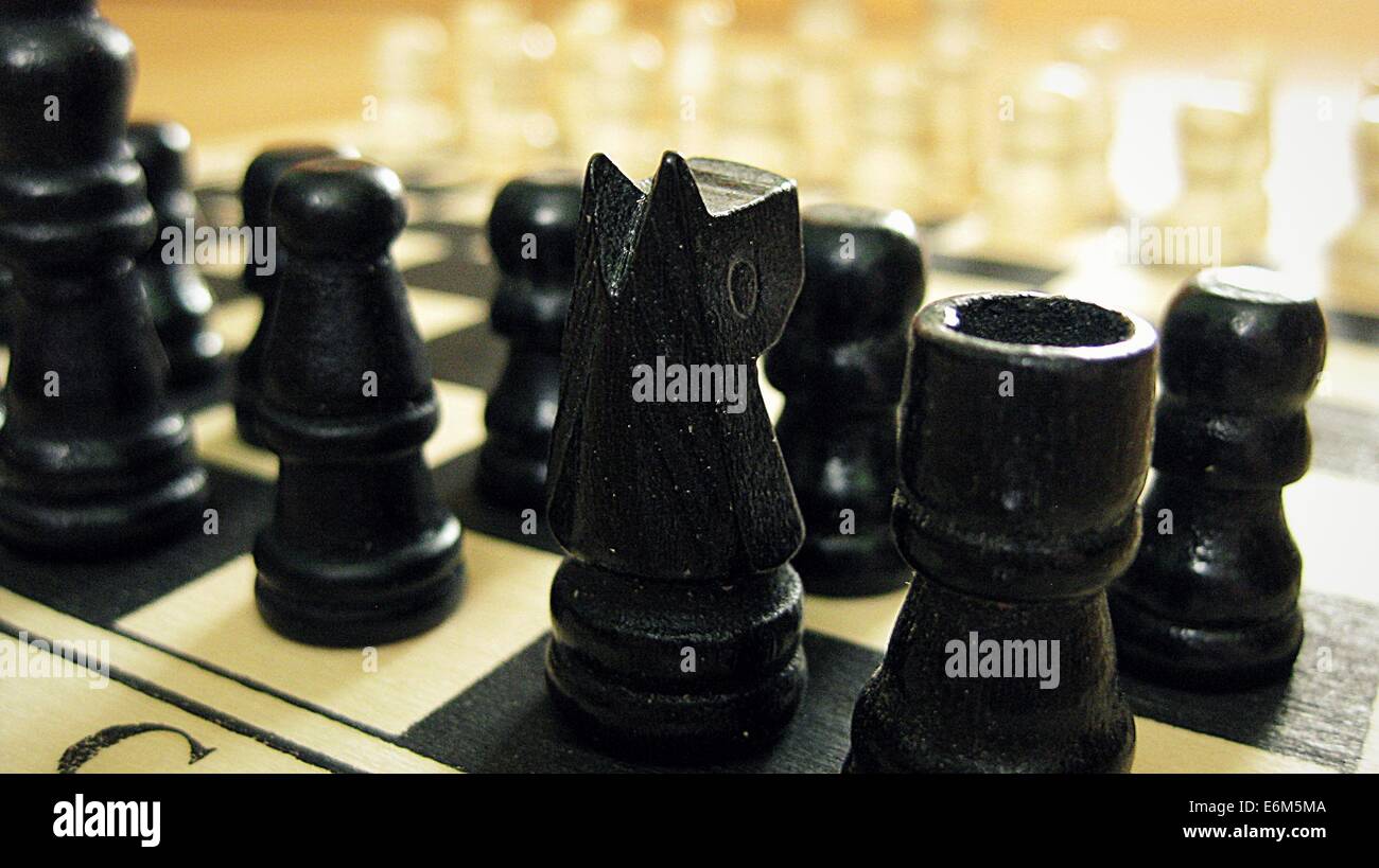 Schach Spiel Strategie Intelligenz schwarz weiß Stockfoto