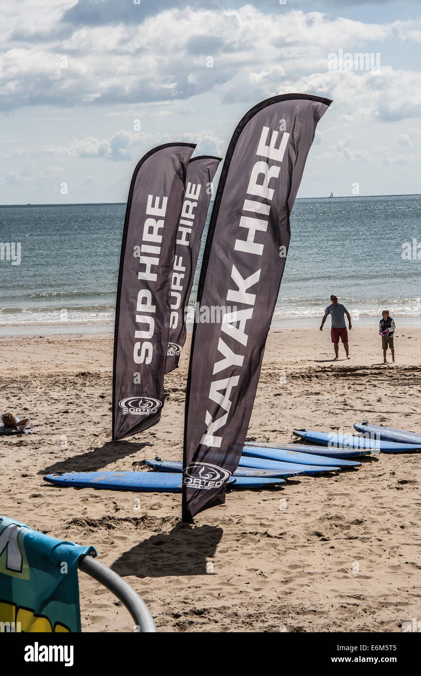 Flaggen am Strand von Bournemouth zu mieten Stockfoto