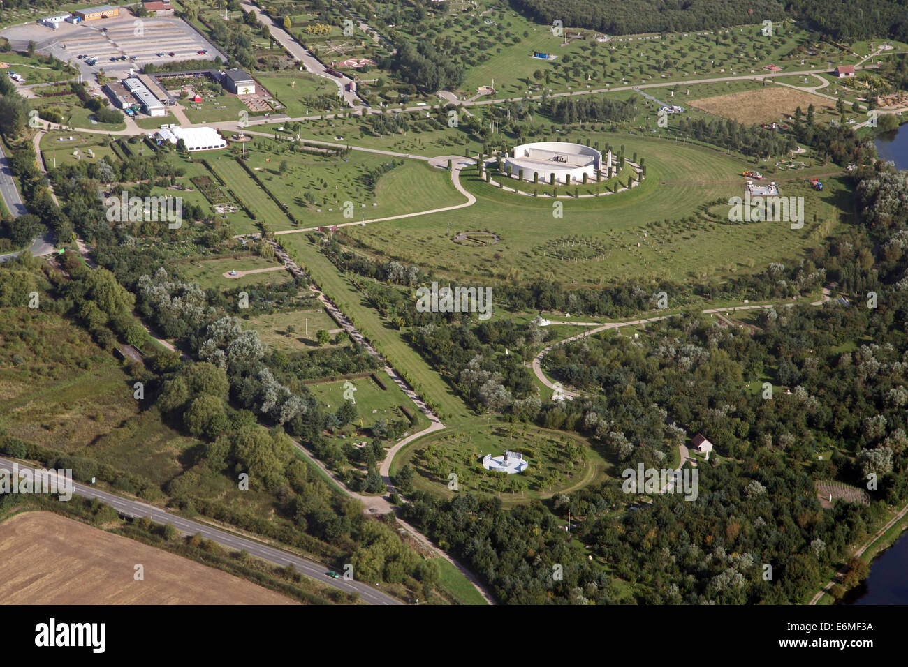 Luftaufnahme des National Memorial Arboretum am Alrewas, Staffordshire, UK Stockfoto