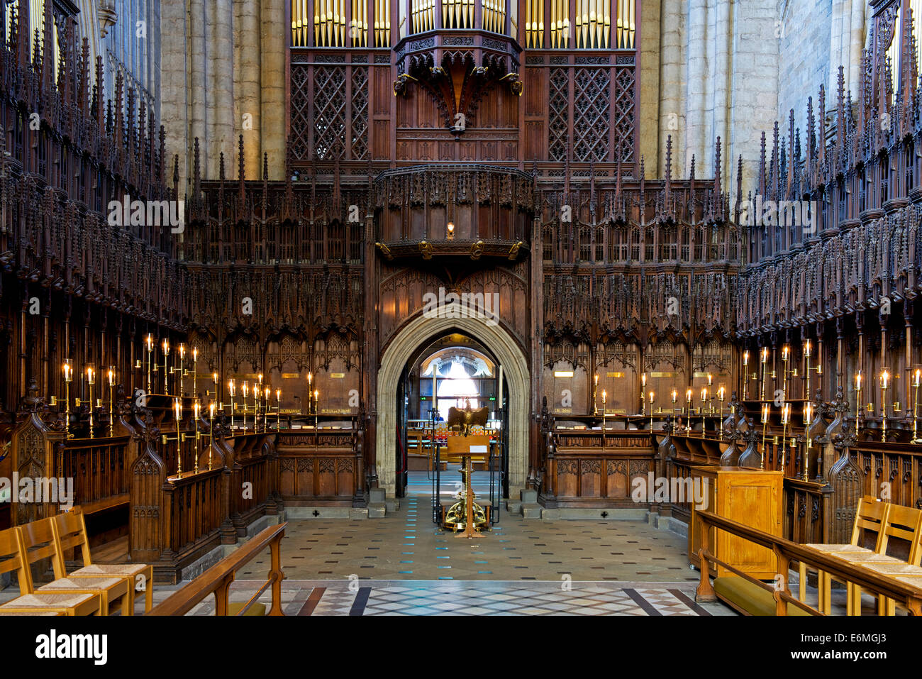 Innenraum der Kathedrale von Ripon, North Yorkshire, England UK Stockfoto