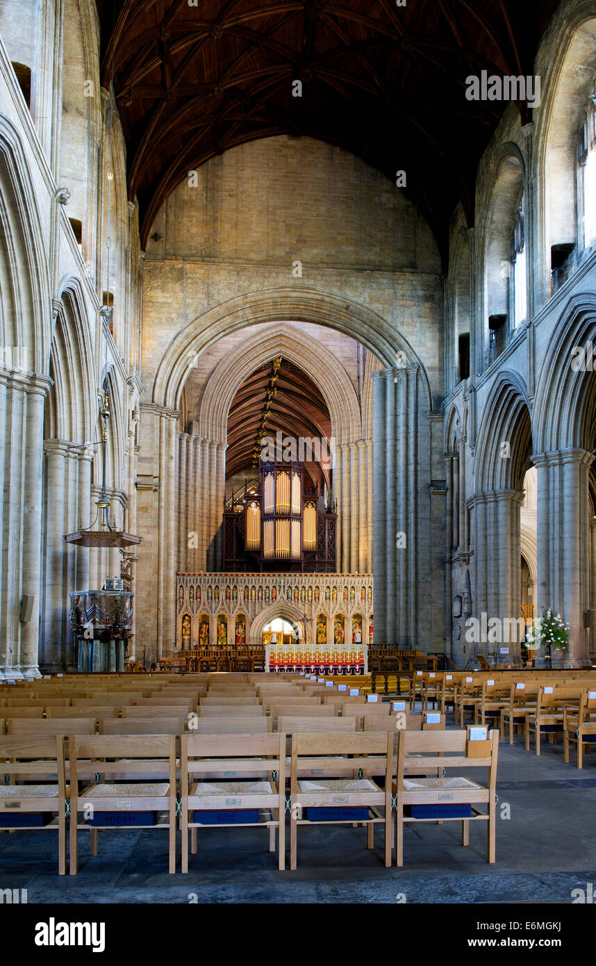 Innenraum der Kathedrale von Ripon, North Yorkshire, England UK Stockfoto
