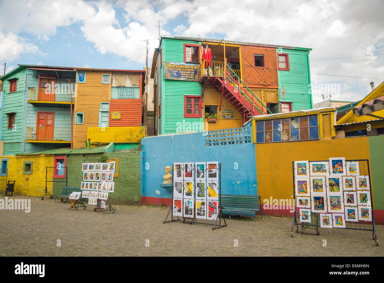 (Mietshäuser) Conventillos Caminito Street, Barrio (Nachbarschaft) La Boca, Stadt Buenos Aires, Argentinien. Stockfoto