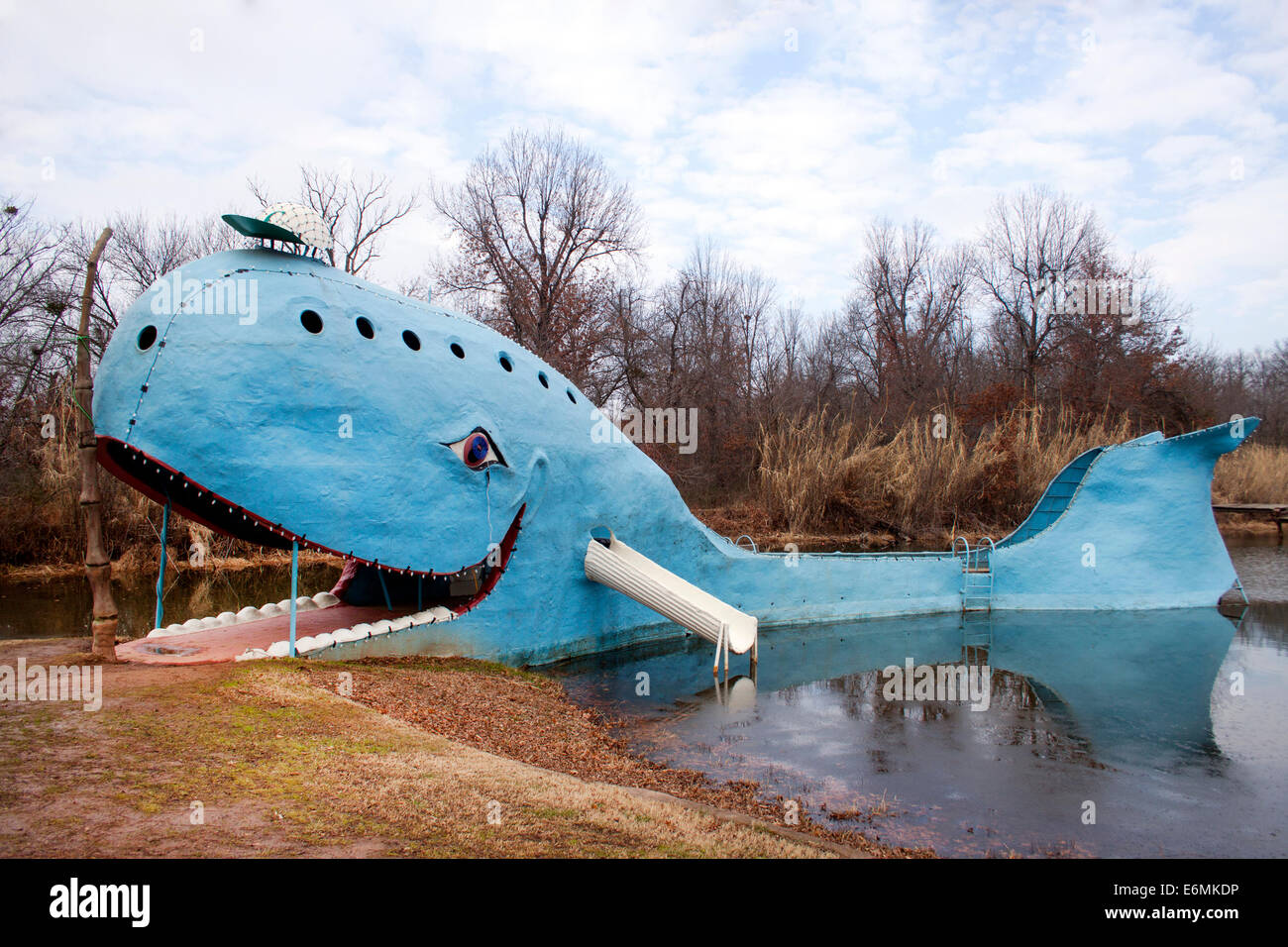 Der Blauwal auf der alten Route 66 in Catoosa Oklahoma Stockfoto
