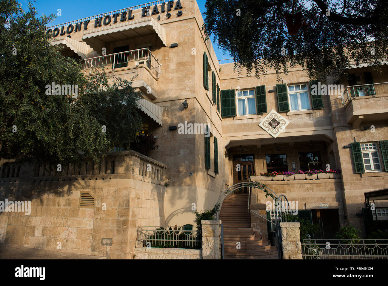 Das Colony Hotel in Haifa ist eines der besten Boutique-Hotels in der Stadt. Stockfoto