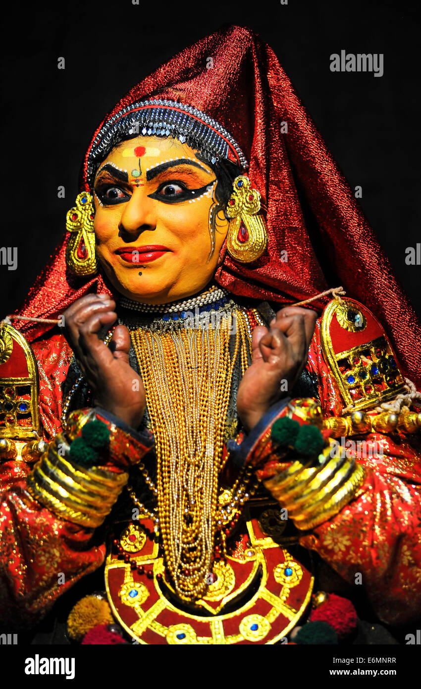 Kathakali, traditionelles Ritual Tanztheater, Varkala, Süd-West-Indien, Kerala, Indien Stockfoto