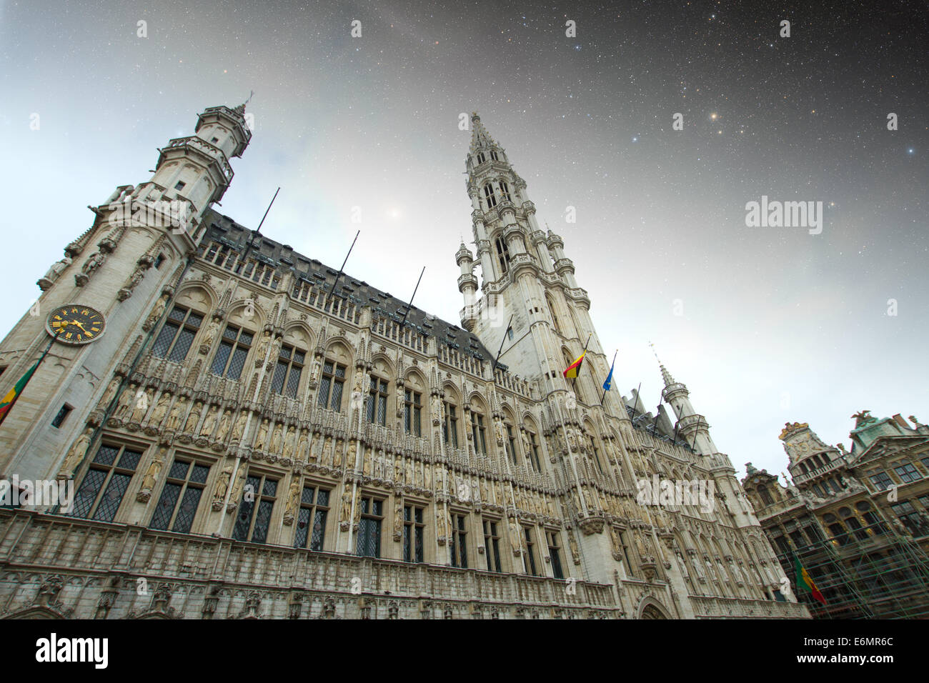 Brüssel-Nacht. Elemente dieses Bildes, eingerichtet von der NASA Stockfoto