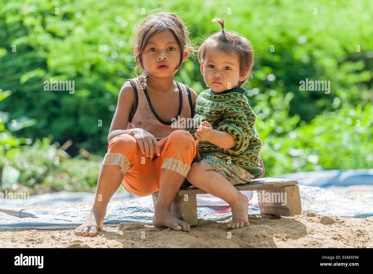 Tuk-Schwester Mädchen in der Provinz Luang Prabang Laos Stockfoto
