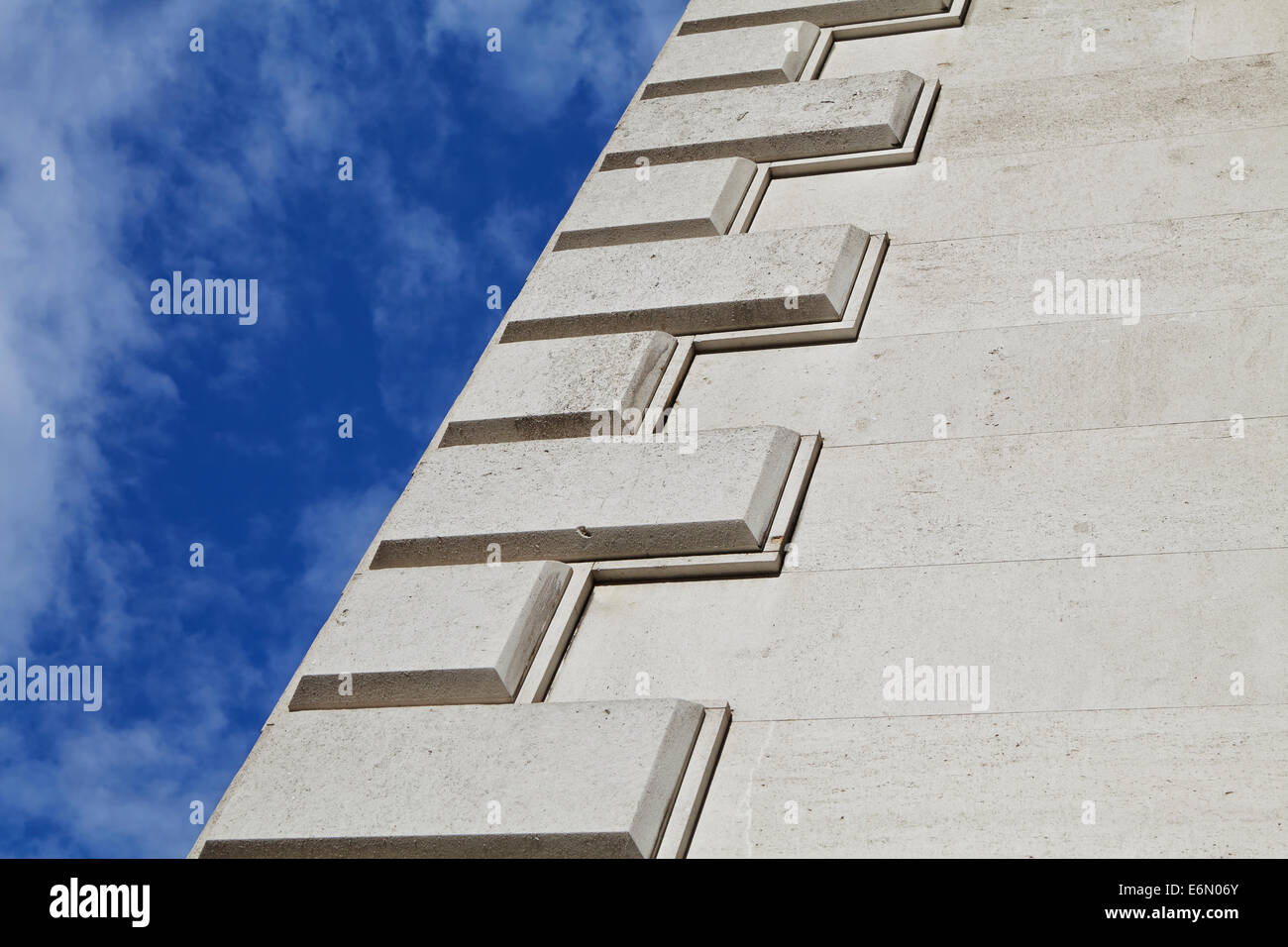 London-Texturen, typische graue Gebäude aus Stein, Detail. Stockfoto