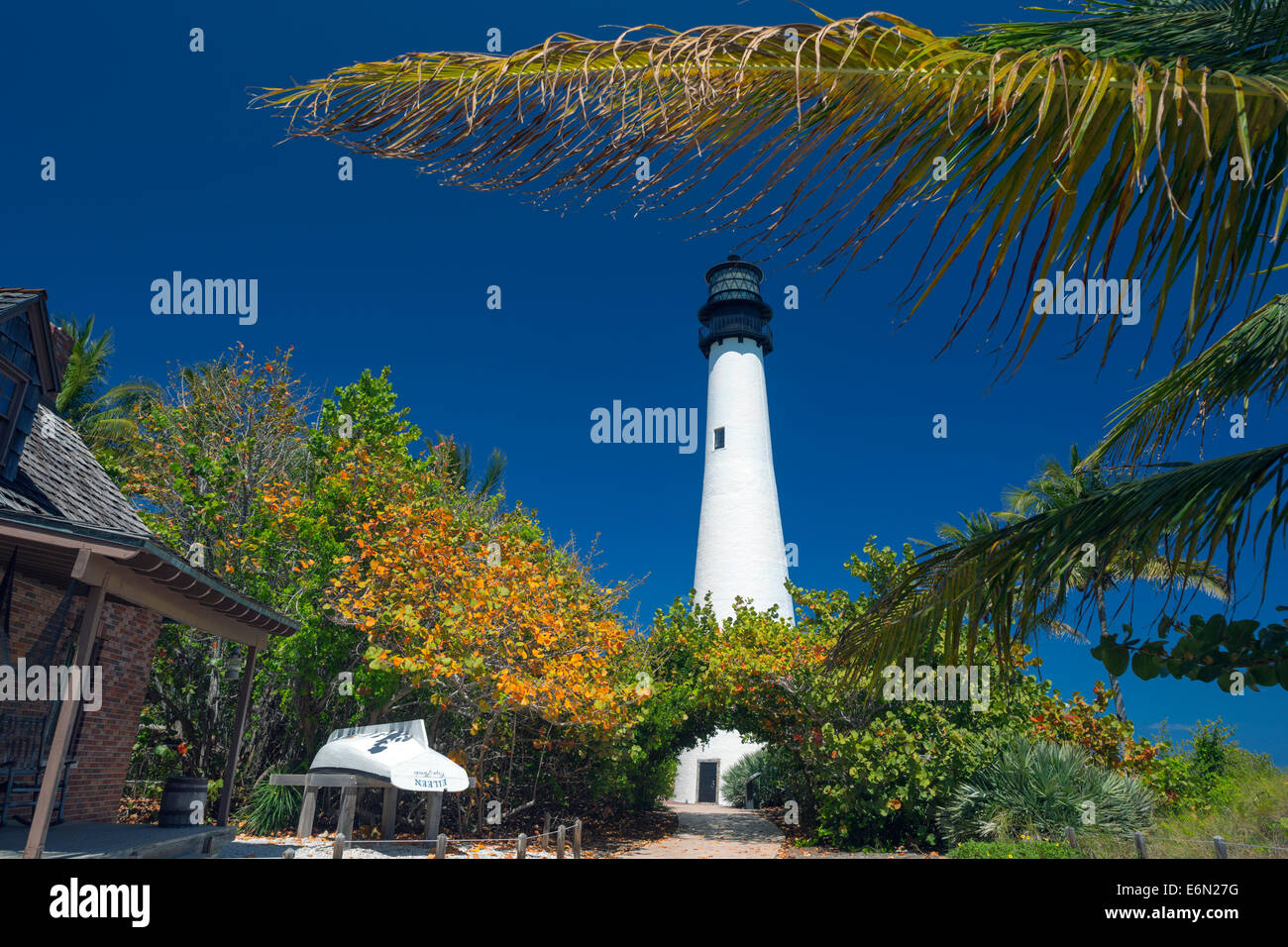 LEUCHTTURM CAPE FLORIDA STATE PARK BISCAYNE BAY FLORIDA USA Stockfoto