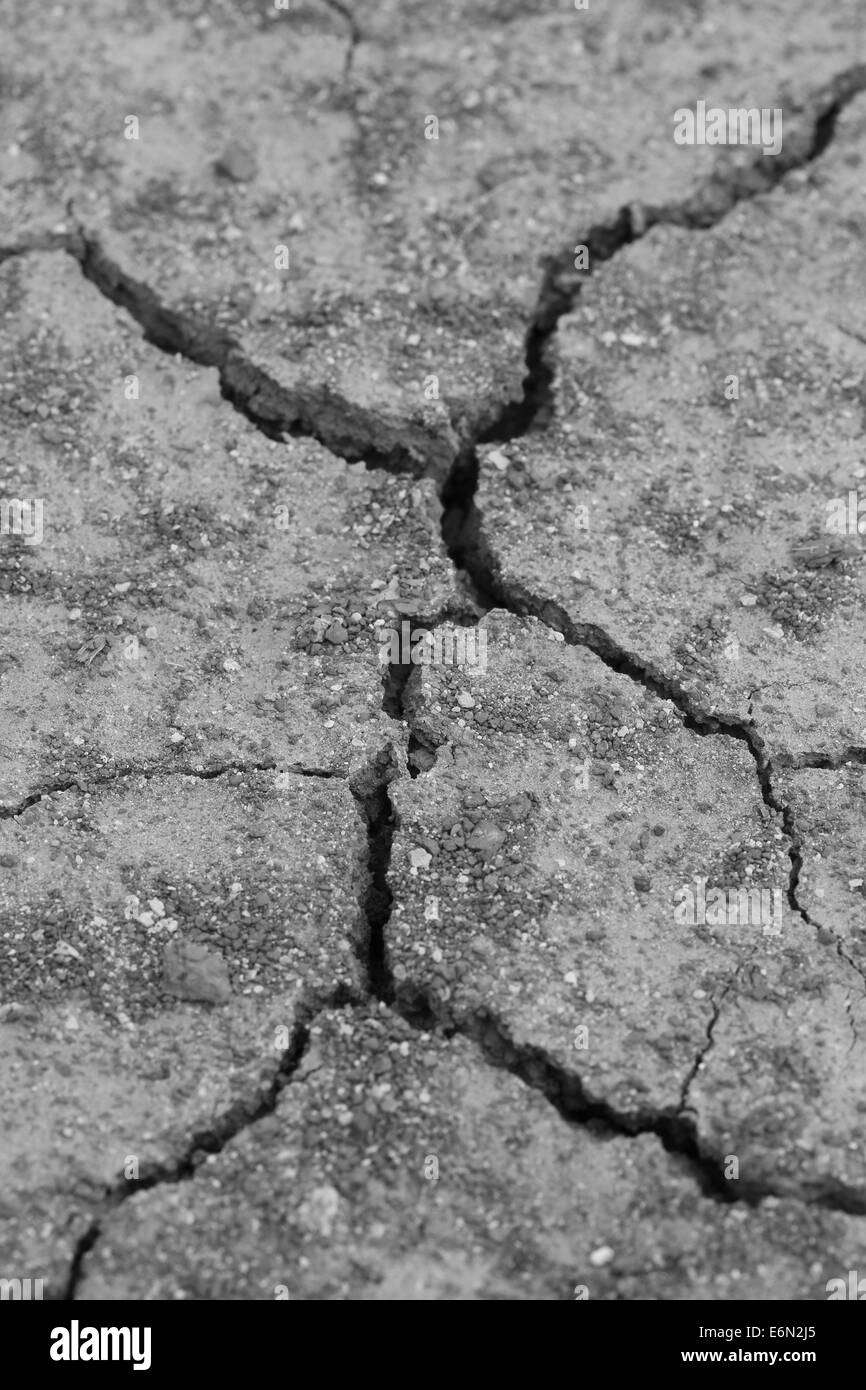 Nahaufnahme der Bodentextur Boden trocken dracked Stockfoto