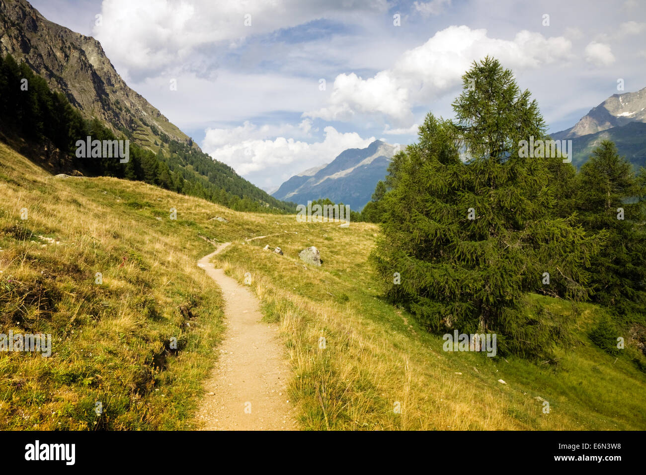 Wandern im Engadin - Schweiz Stockfoto