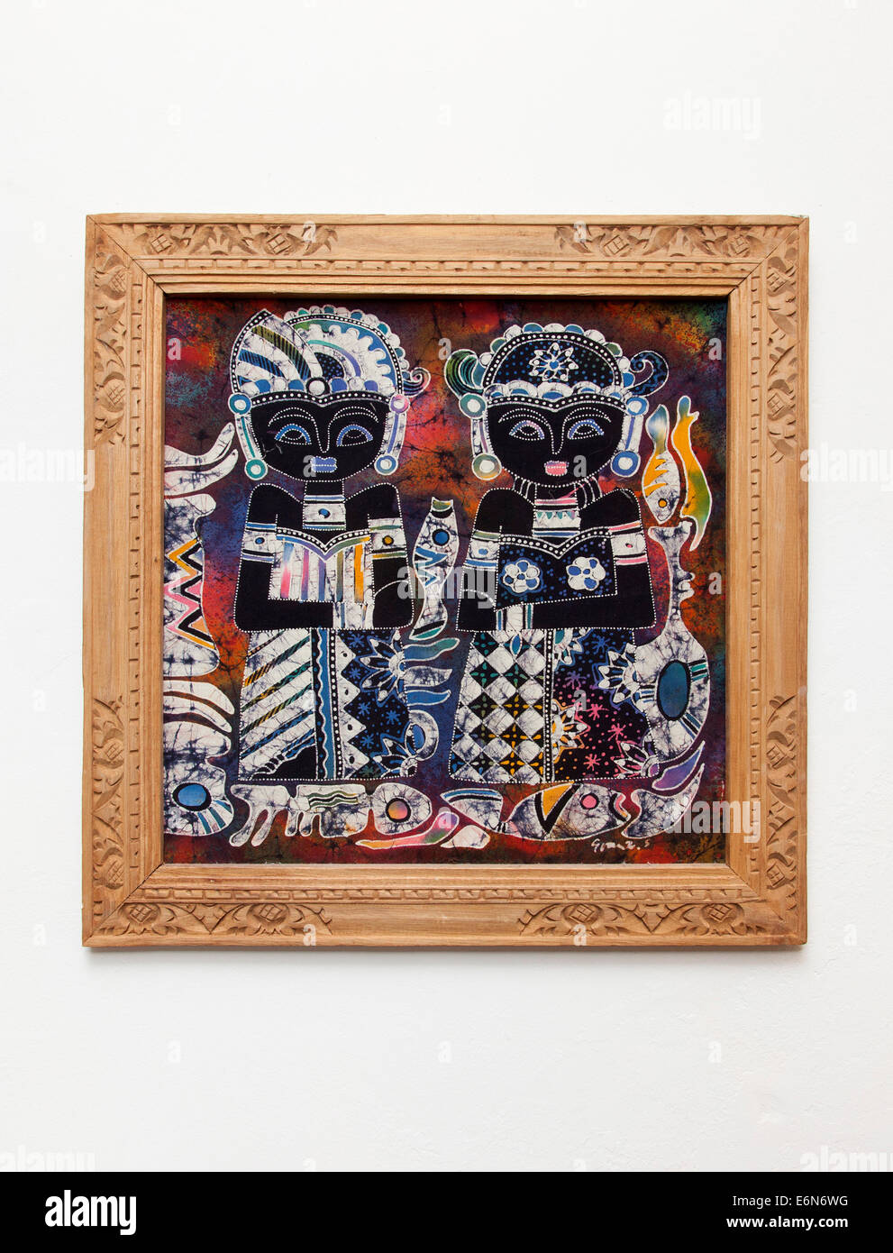 Afrikanischen Stil, Malerei / Kunst an Wand eingerahmt Stockfoto